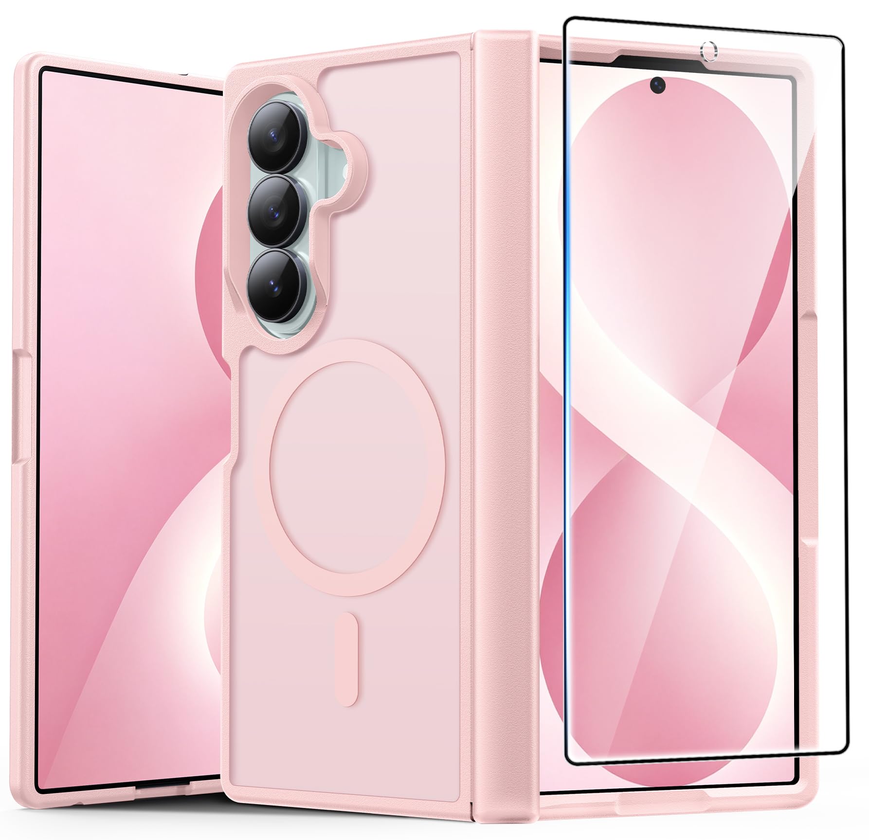 FNTCASE for Samsung Galaxy Z Fold 8 Ultra Case, Fit for Magsafe, Light Pink
