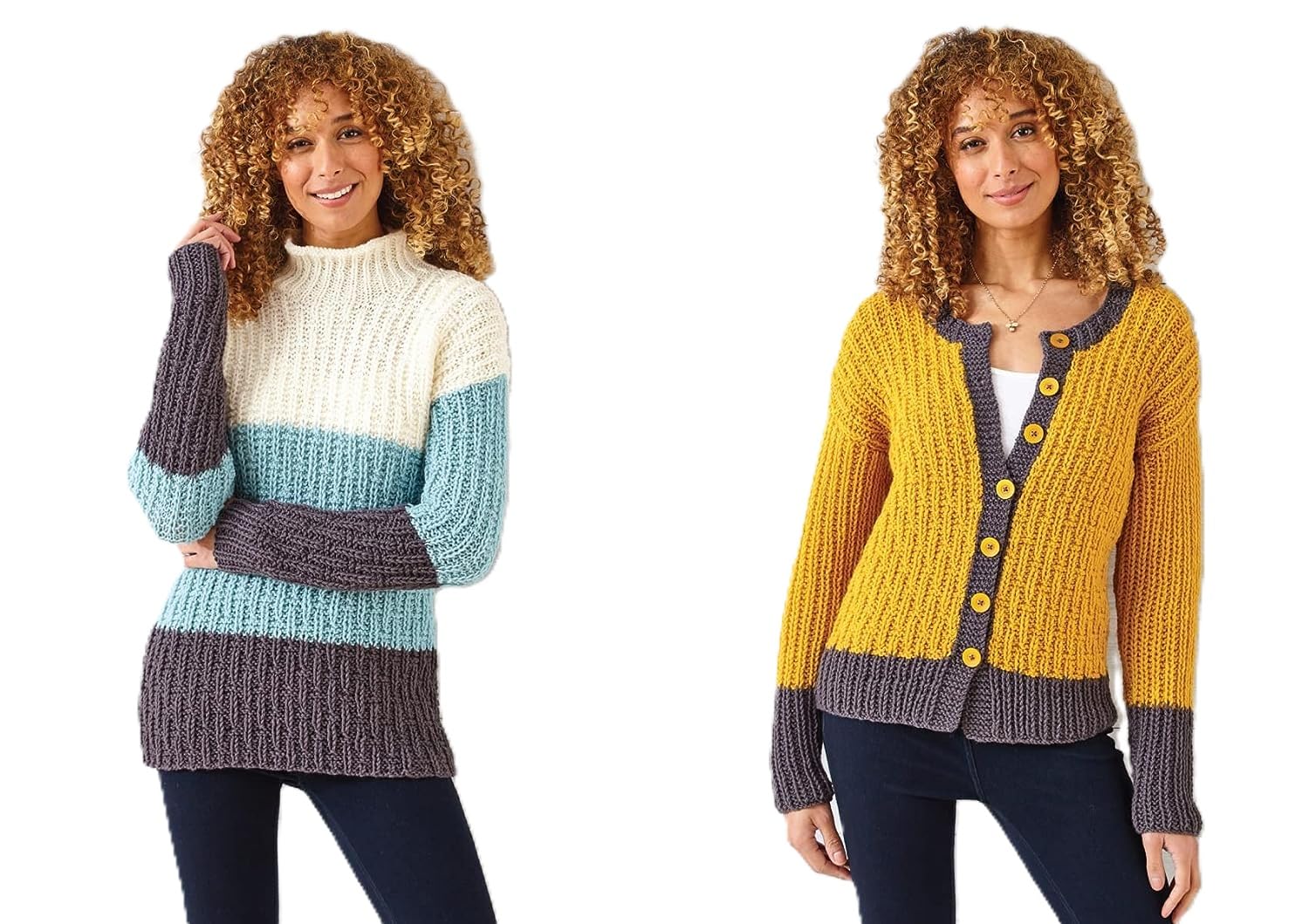 King Cole Women's Wildwood Chunky Knitting Pattern 5894, Sweaters, Cardigans For 32 - 44 Inches