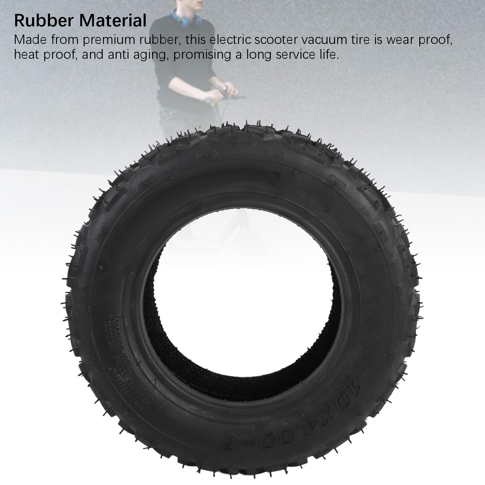 Reemplazo de la Rueda de Goma de la Rueda de Goma de Scooter Eléctrico para Accesorios para Scooter Eléctricos