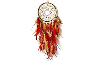 Orange and Red Dream Catcher Handmade Wall Hanging Indian Dream Catchers