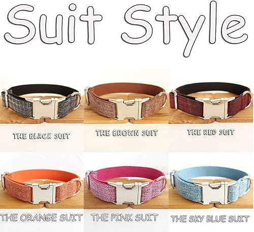 Miniatura 2 de AnNengJing Collar de perro personalizado con placa de nombre ajustable resistente nailon personalizable collar de identificación grabado con hebilla