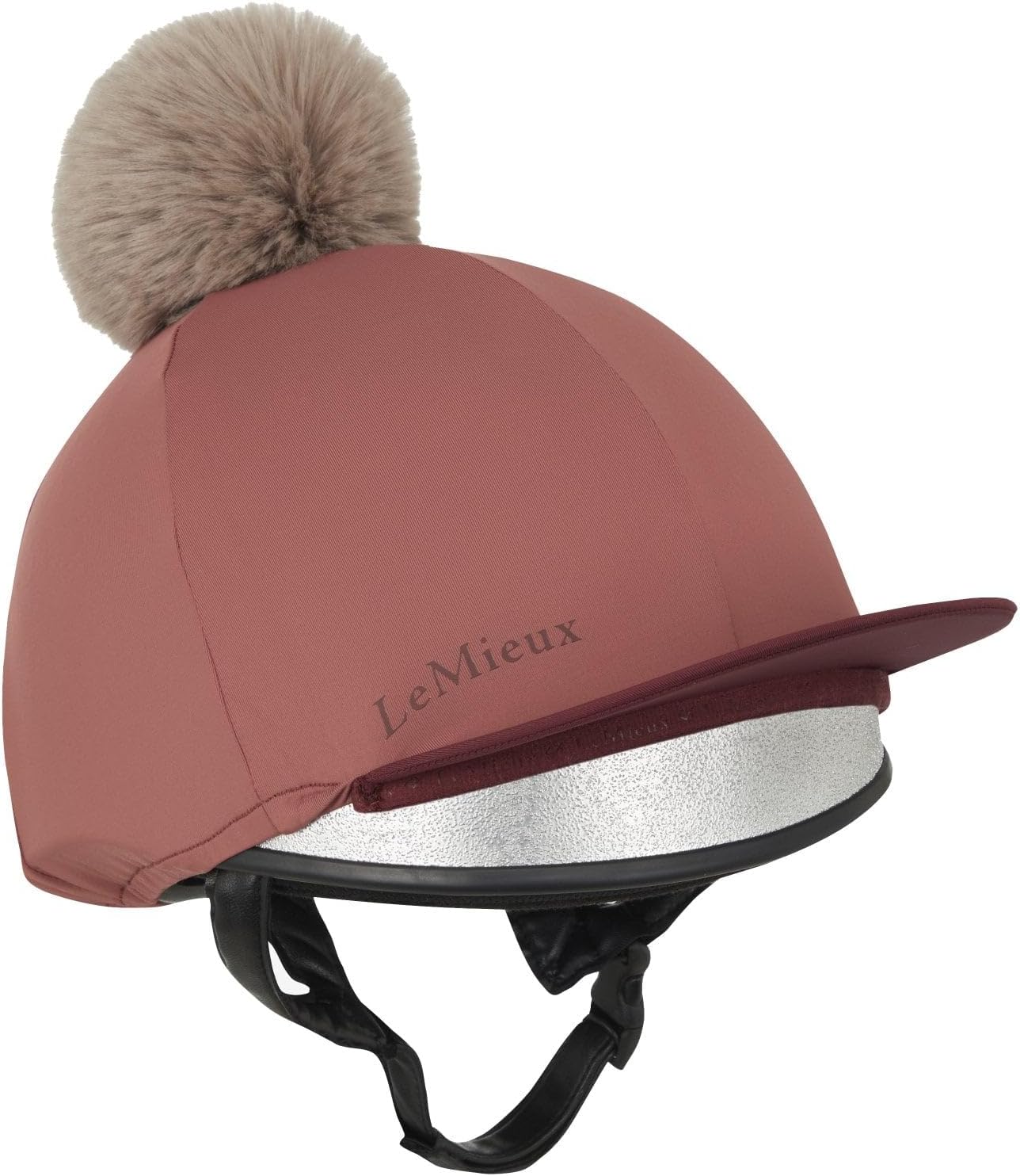 LeMieux Pom Pom Hat Silk in Orchid, Atlantic or Spruce 4-Way Stretch with Detachable Pom Pom