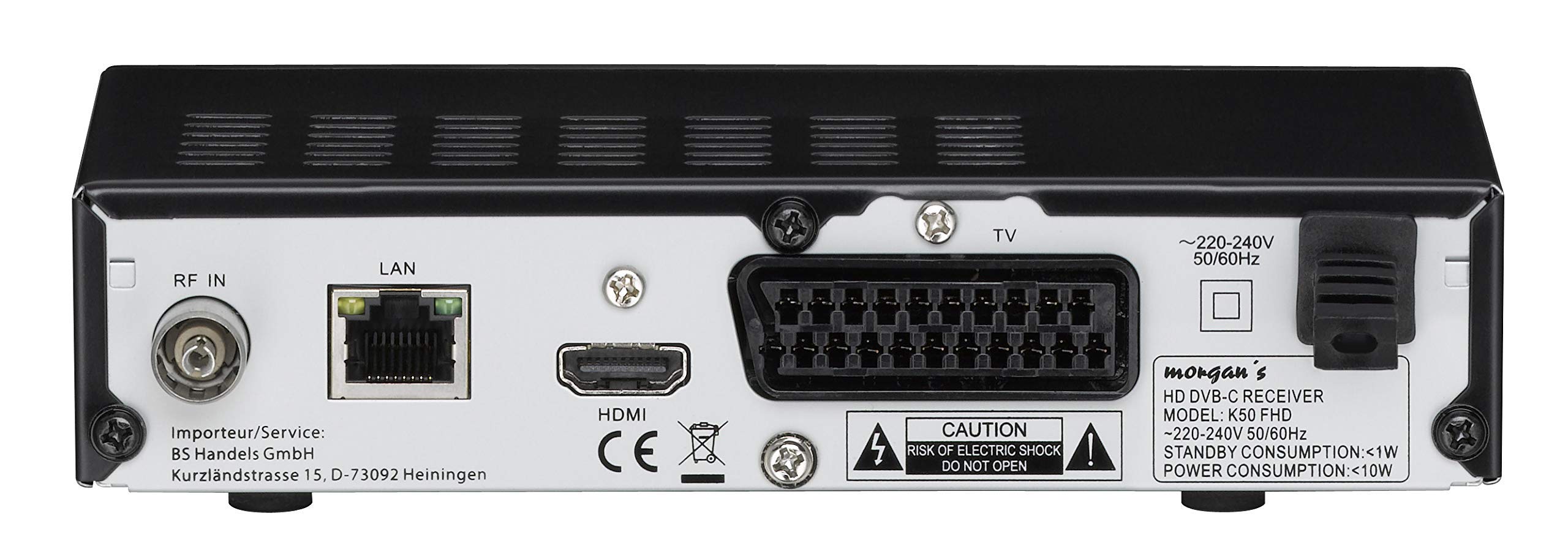 Morgan`s K50 FHD digitaler Full HD Kabel-Receiver - USB Aufnahme Funktion & Timeshift, Umstieg Analog auf Digital, (HDTV, DVB-C / C2, HDMI, Scart, Mediaplayer, USB, 1080p), [automatische Installation]