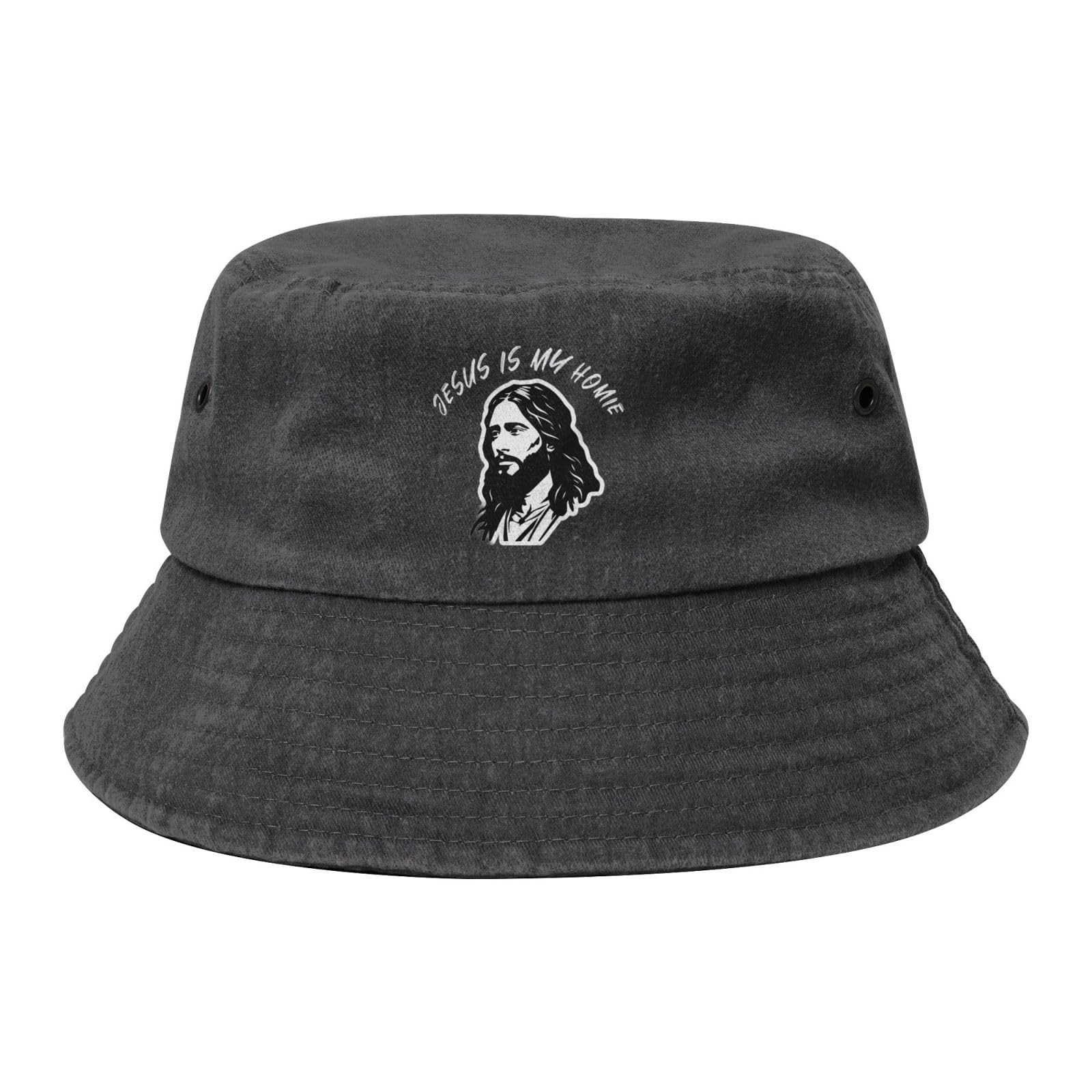 Qauirfe Jesus is My Homie Fashion Cowboy Denim Fisherman Hat Outdoor Fishing Cap Sun