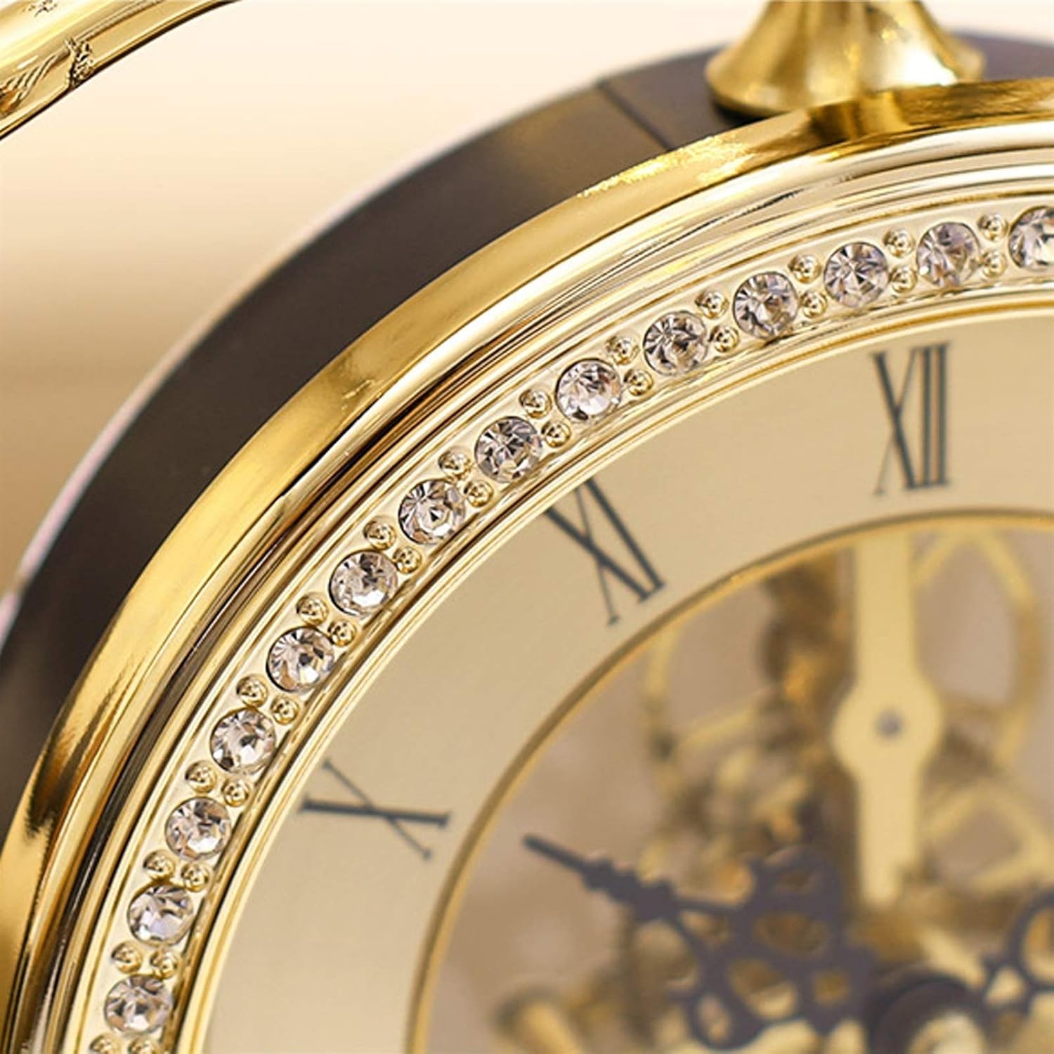 Desk Clock Bronze Table Clock, Simple, Stylish and Creative Table Clock Has Beautiful Lines, Agile Shape, Jumping Seconds Movement, 11.8 Inches Seat Clock