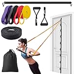 Brebebe Door Anchor Strap for Resistance Bands Exercises, Multi Point Anchor Gym Attachment for Home Fitness, Portable Door Band Resistance Workout Equipment, Easy to Install, Punch-Free, Nail-Free