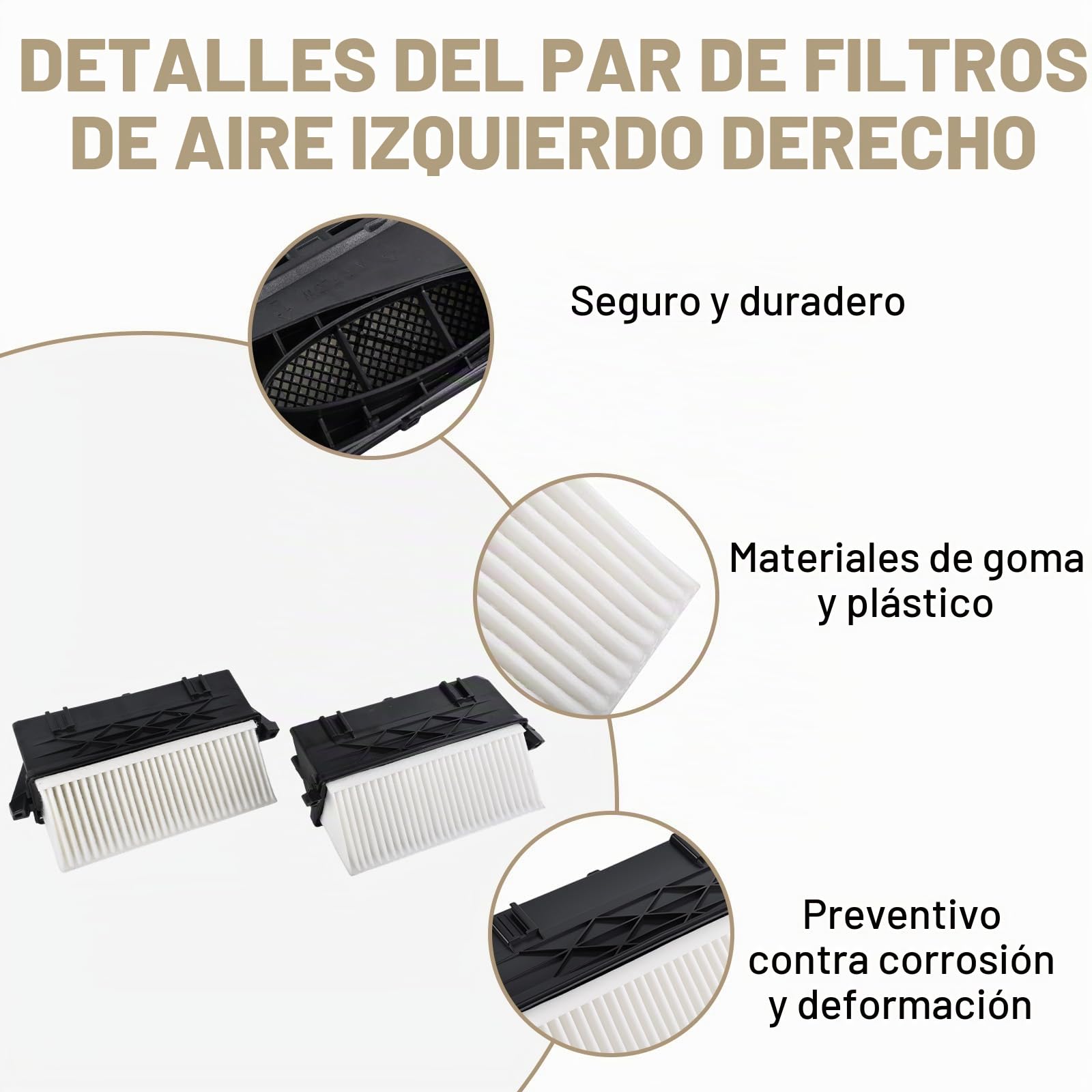 6420942304 Par de filtros de aire de repuesto para banco izquierdo derecho para Clase C Clase E Clase M W204 S204 C218 C 350 X218 W212 W166 W221 E 350 W164 6420942404