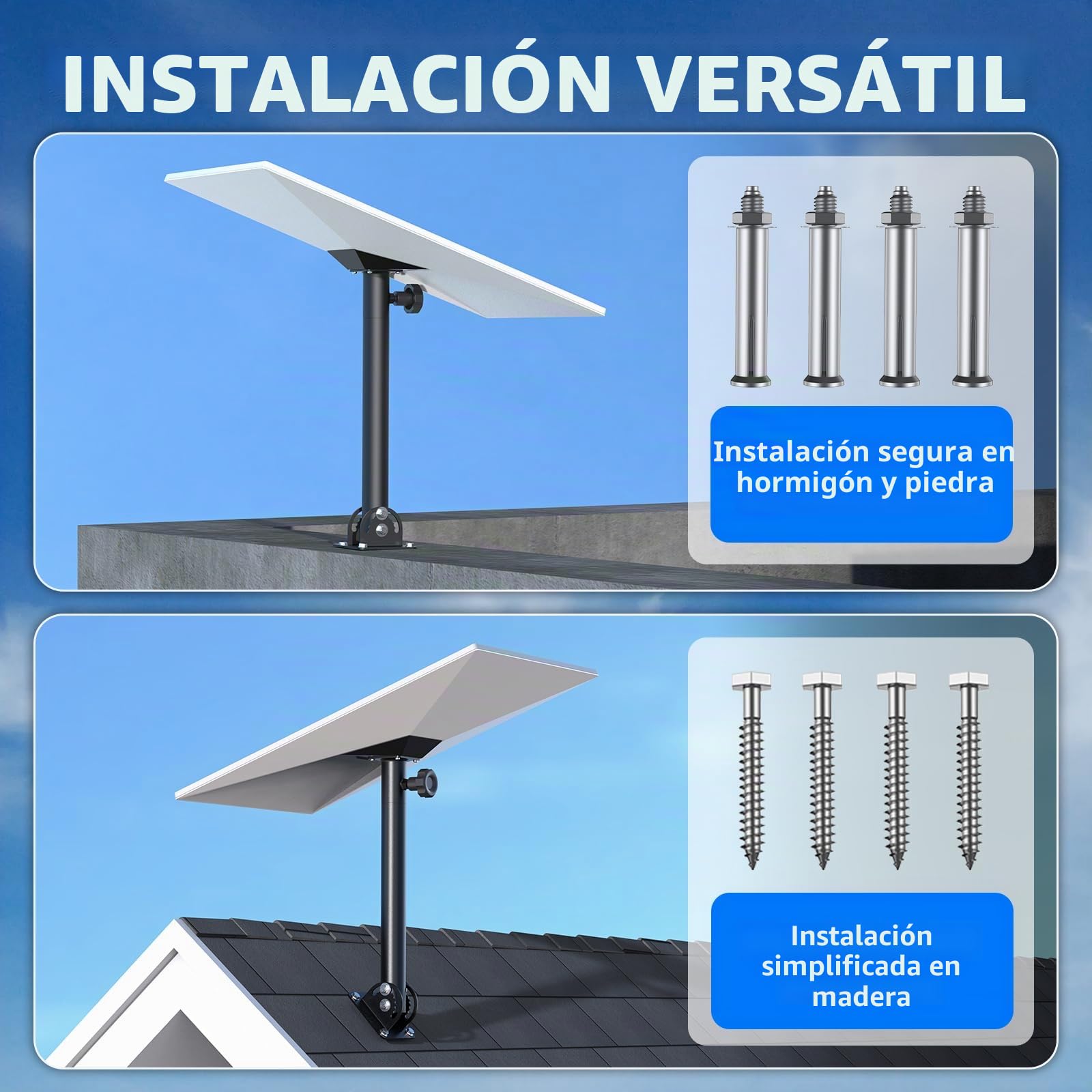 Kit de montaje de techo Starlink Gen 3 ajustable de 180° compatible con Gen 3 / V3, montaje en poste Starlink con adaptador de tubo Gen 3