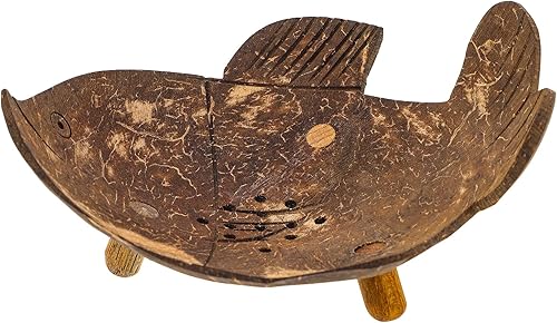 Miniatura 10 de ULTECHNOVO Jabonera de ducha con cáscara de coco, bandeja de esponja, plato decorativo para baratijas, soporte para barras de champú, fregadero de