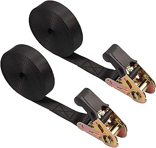 Endless Ratchet Tie Down Straps Heavy Duty Cargo Tie Downs, Durable Nylon Black Strap Down Ratcheting Securing Straps, Tra...