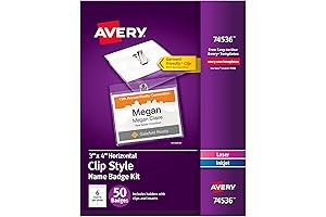 Avery Customizable Name Badges with Clips