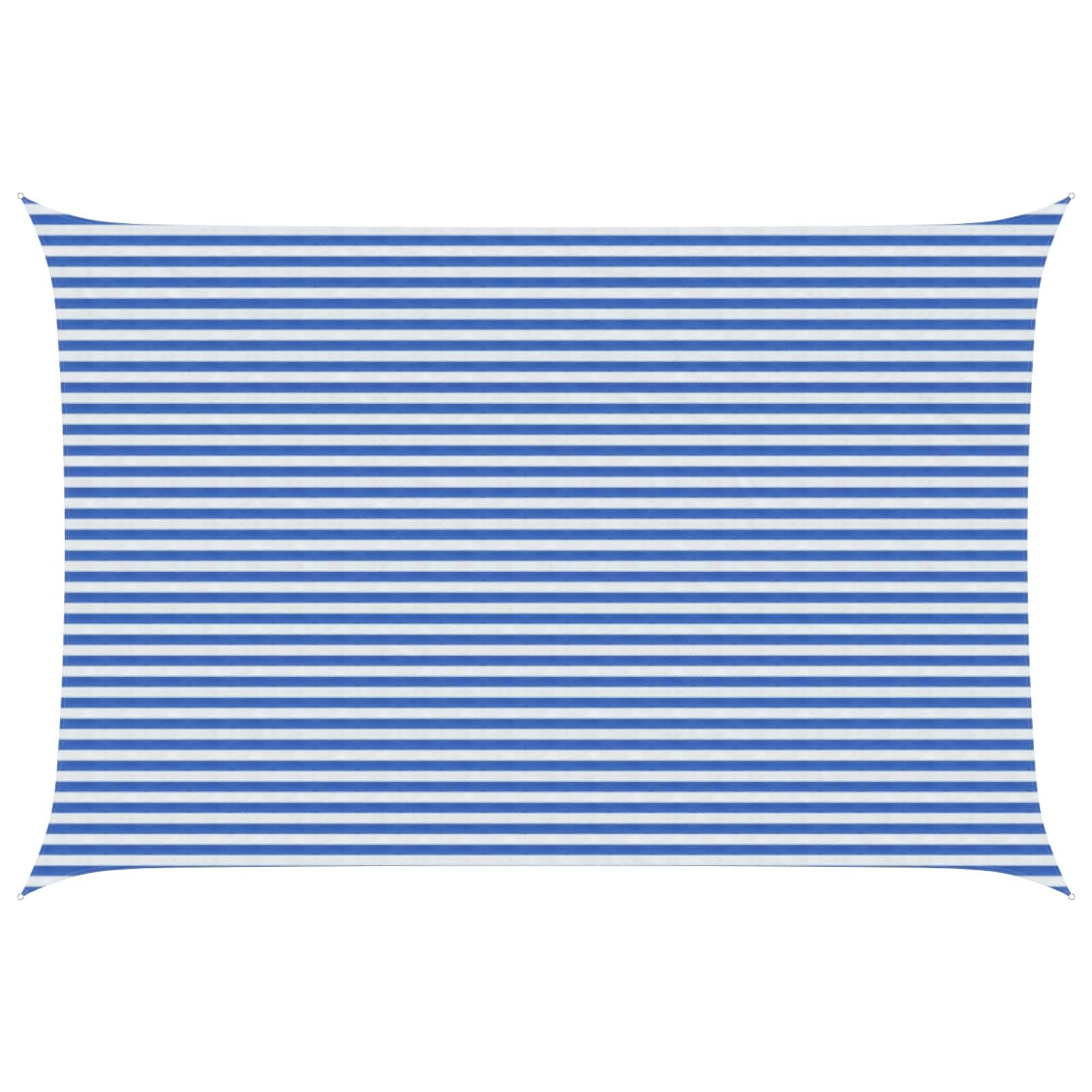 vidaXL Telo Ombra Blu e Bianco 4 x 5 m HDPE, Tenda moderna per giardino e terrazza, copertura sole, ombre, protezione UV, canopee per balconi