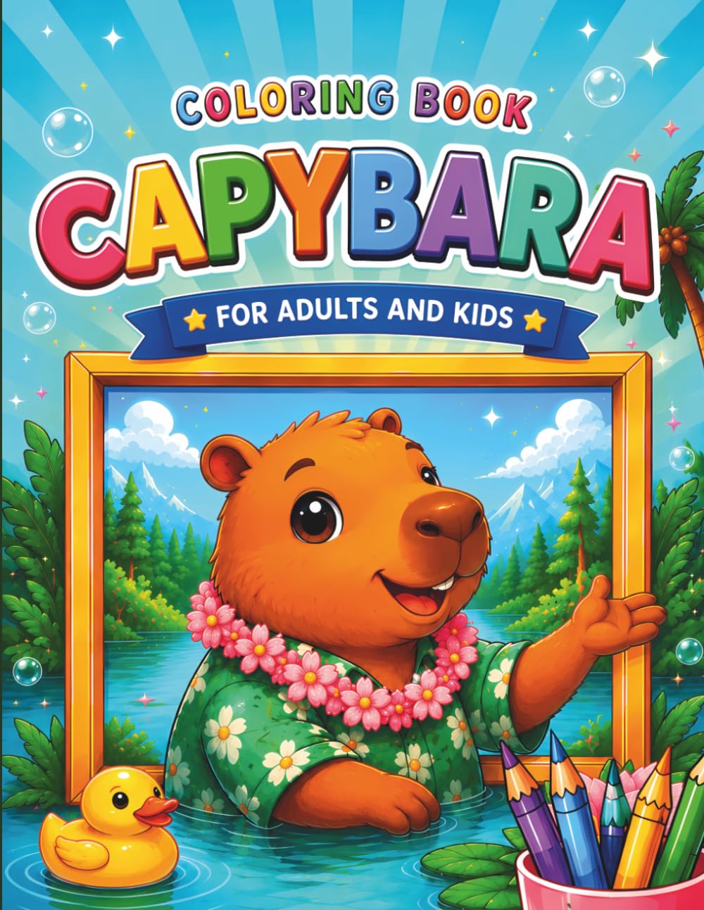 Coloring Book CAPYBARA: 45 Fun, Relaxing, and Adorable Capybara Adventures to Color for All Ages.