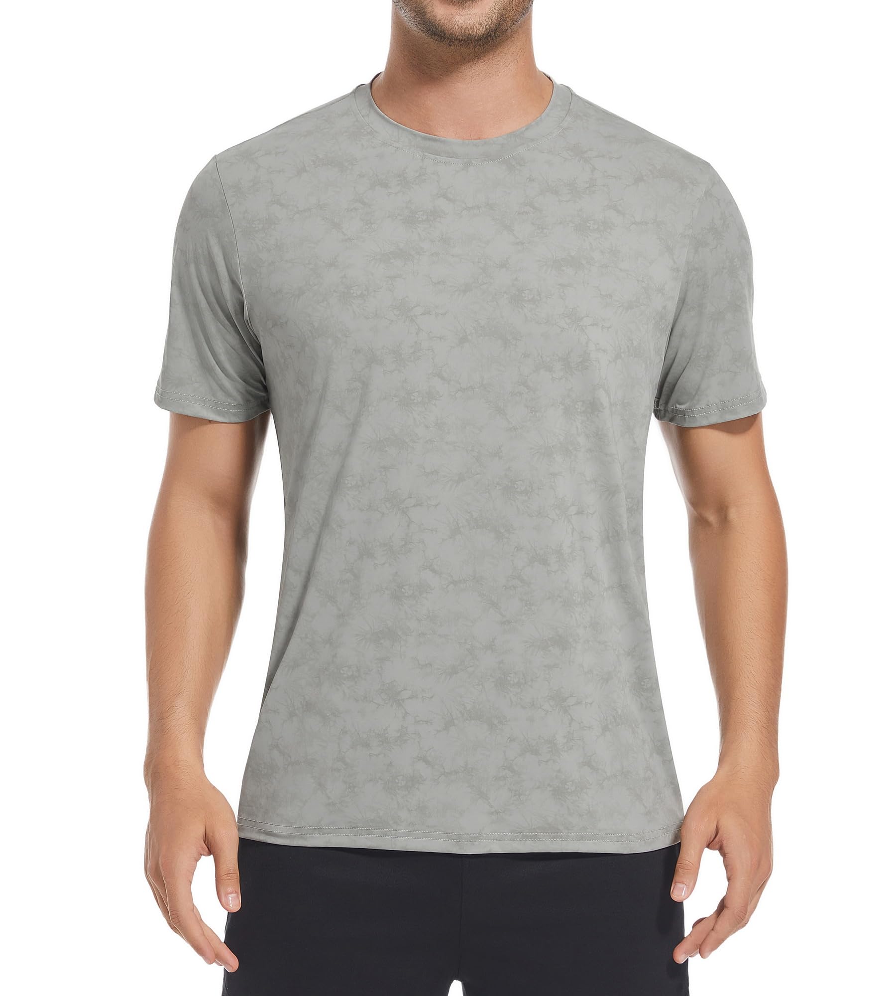 Alex VandoMens Tie-Dye Printed 4-Way Stretch T-Shirts Short Sleeve Casual Shirt for Men