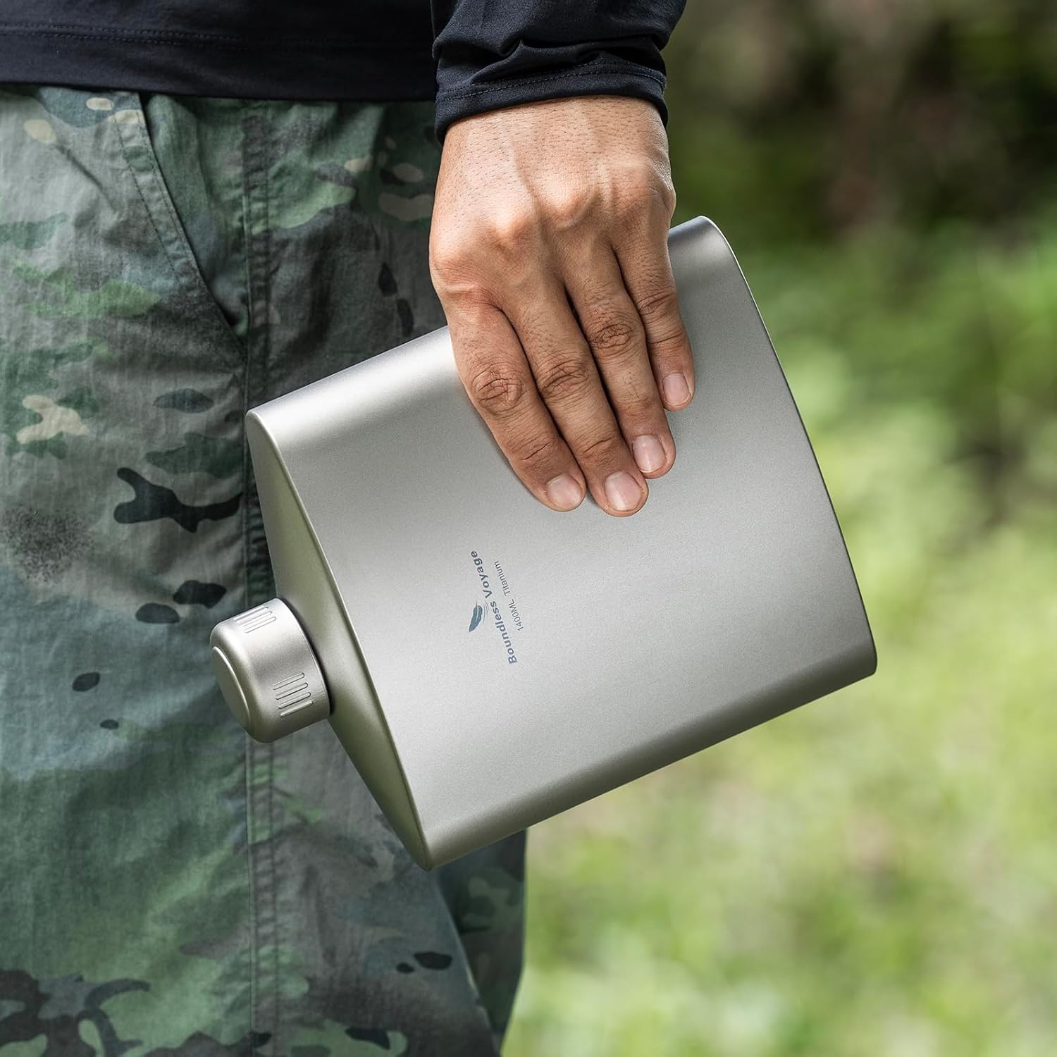 Boundless Voyage Titanium Bottle Camping Sports Water Bottle with Black Carry Bag Lightweight & Leakproof Drinkware for Camping, Hiking & Everyday Use Ti3008D