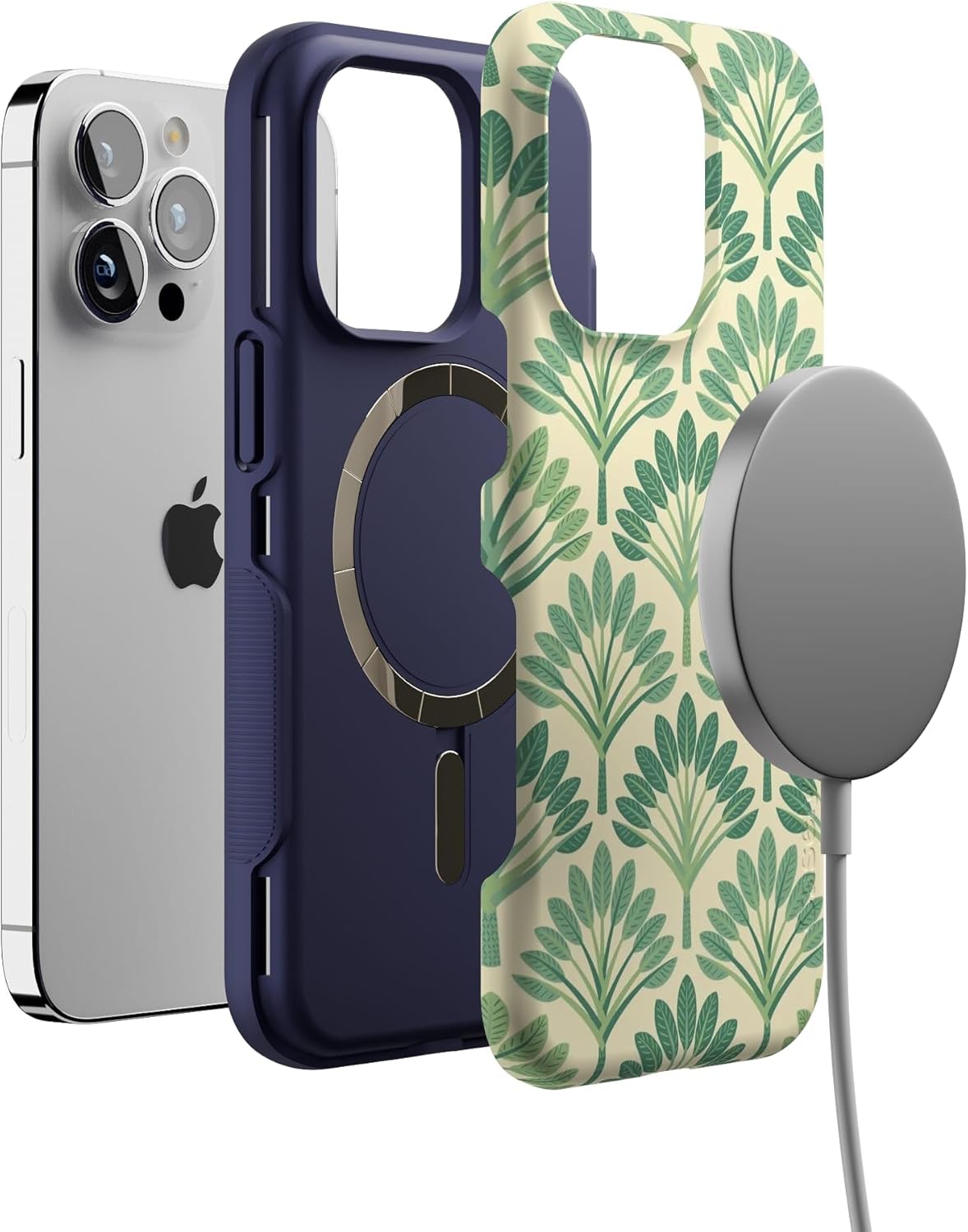 Casely iPhone 13 Pro Case | Palm Royale | Palm Beach | Bold Protective Design | Compatible with MagSafe