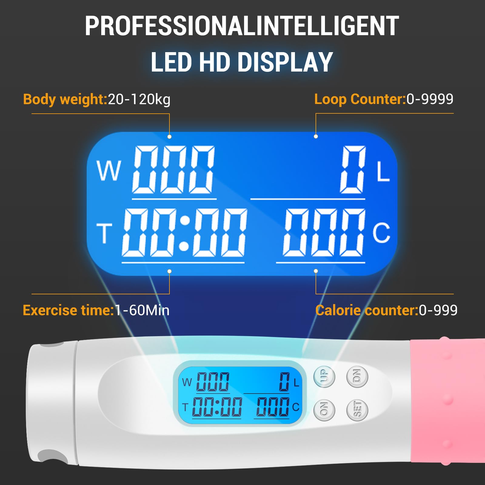 TOQIBO Skipping Rope with Digital Counter, Professional Ball Bearings & Non-Slip Handles - Image 2