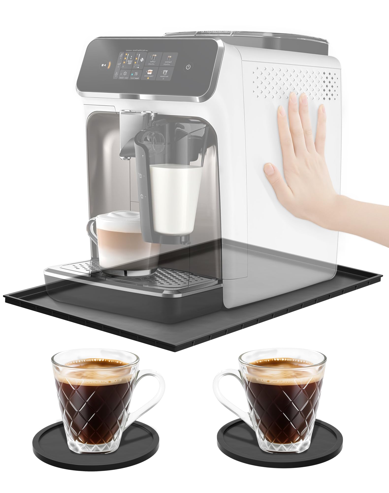 Silikonmatte Kaffeevollautomaten Unterlage Küchenmaschinen 47x29cm Silikonunterl