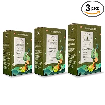 Naturenna Natural Herbal Heena Powder for Hair Color & Hair Care (Pack of 3, 200 gm Each) - 600 gm