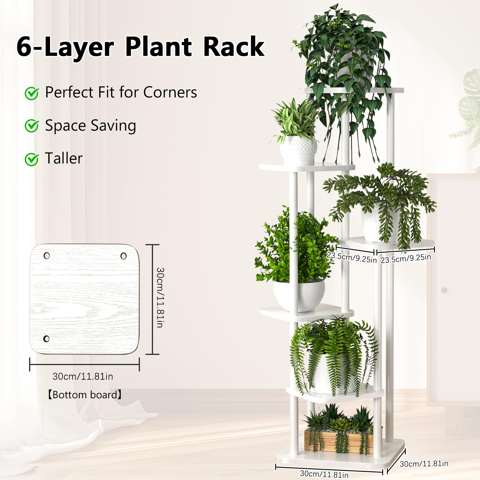 Plant Stand Indoor Tall Metal Corner Shelf for Multiple Plants Plant Shelf Suitable for Garden Balcony, Living Room - Image 2