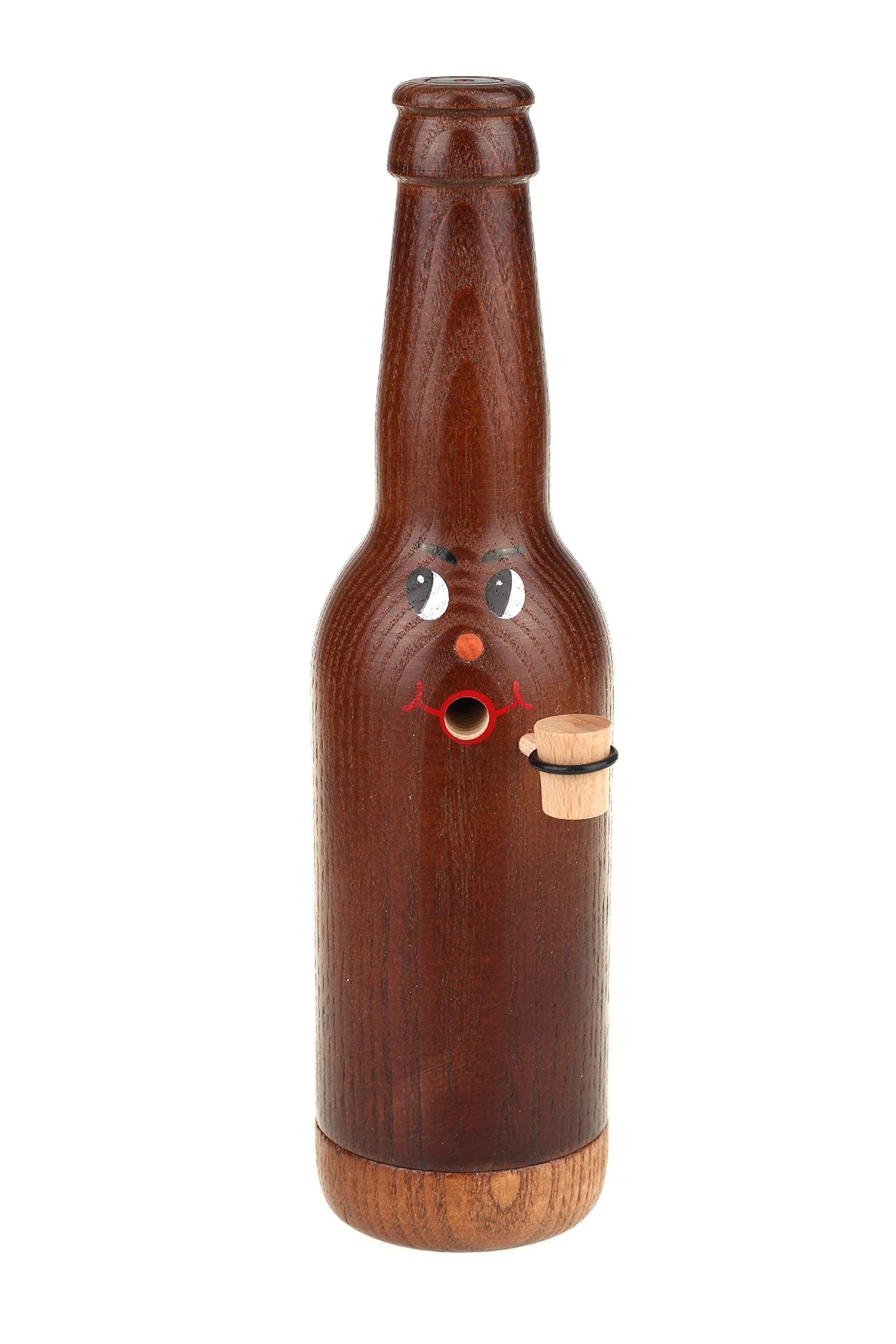 Räucherflasche - Räucherfigur Räuchermännchen Räuchergefäß Bier Sekt Bierflasche Jubiläum Vatertag Muttertag (Longneck 0,33 - zur individuellen Selbstgestaltung, braun)
