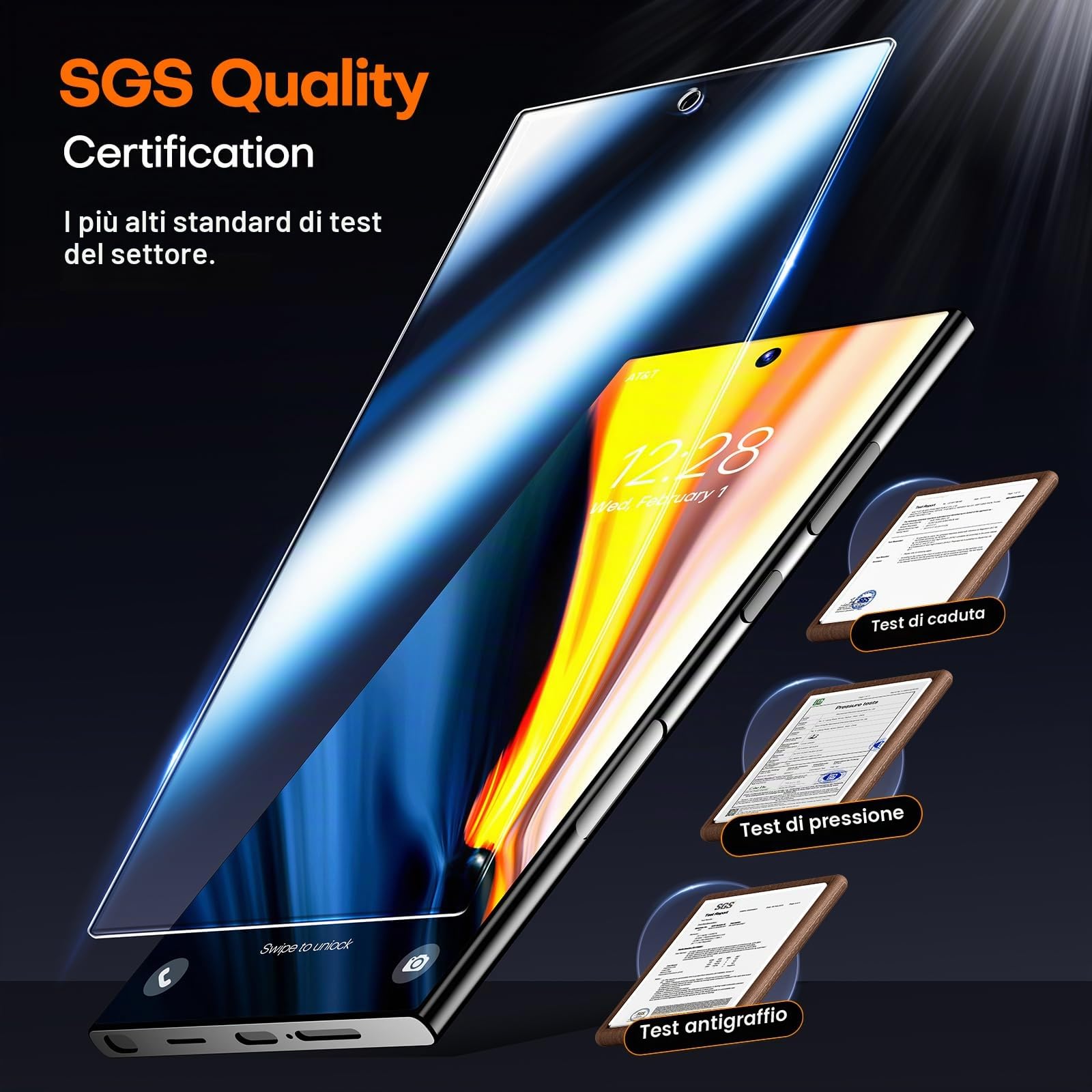LϟK 2 Pezzi Vetro Temperato Antispione per Samsung Galaxy S24 Ultra,9H Durezza Senza Bolle HD Schermo Protettivo Facile Kit D'Installazione