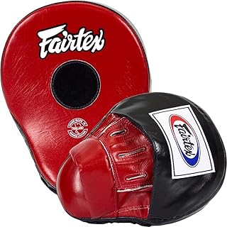Fairtex Bad Company FMV9 - Manoplas de boxeo, color negro y rojo