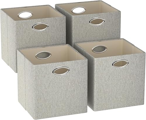 ORGMASTER Contenedores organizadores plegables de almacenamiento, cajas de almacenamiento de tela, cubos organizadores con asas para organización de