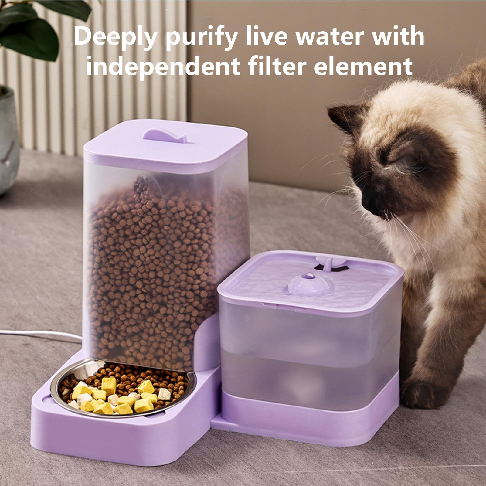 Mangeoire Automatique Chat Bol en Acier Inoxydable Grande Capacité pour