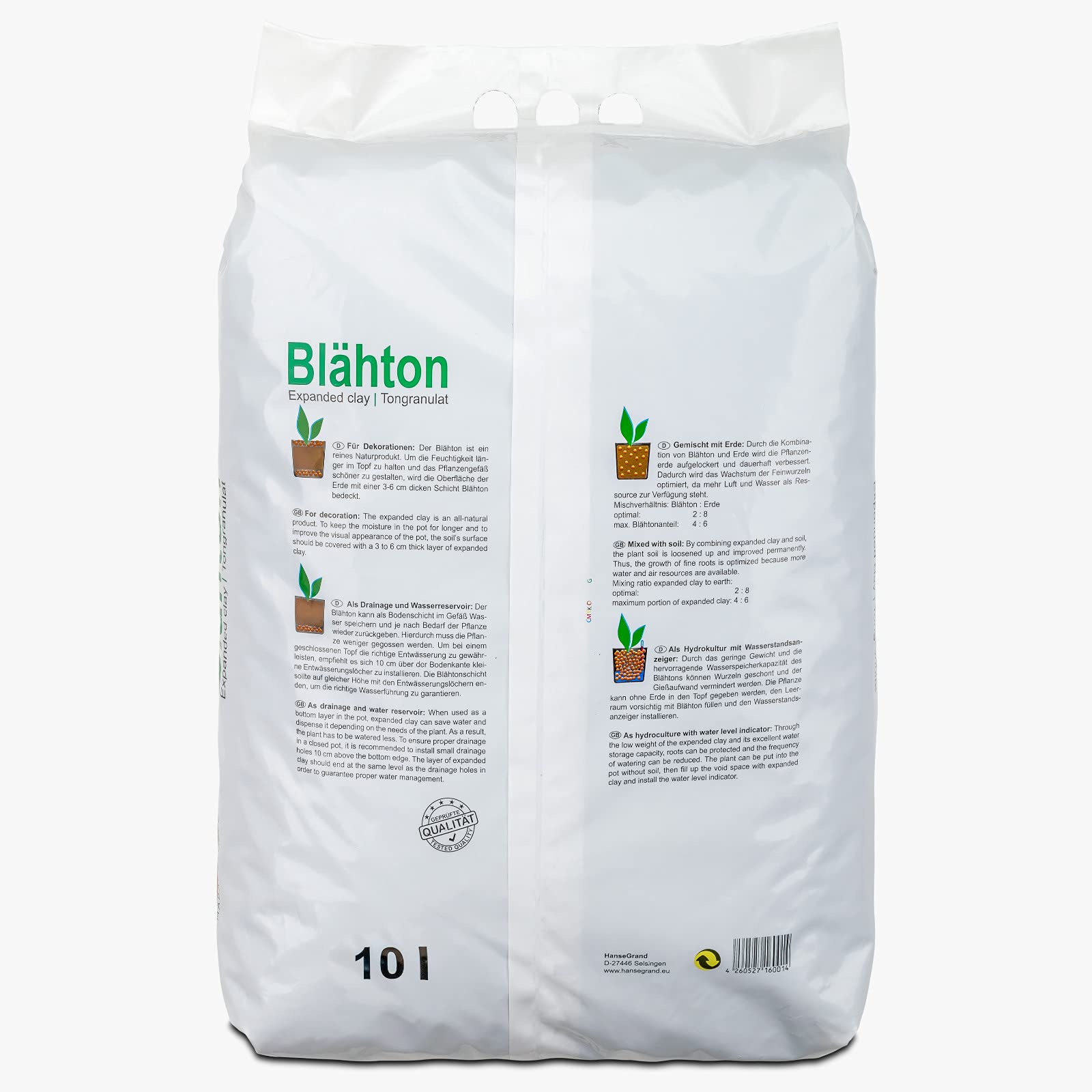 Blähton für Pflanzen Tongranulat 4-16 mm Körnung 1650 Liter Beutel Hydrokultursubstrat für Pflanzkästen Kübel Pflanztöpfe Drainagematerial 33x Blähton 50l Sack