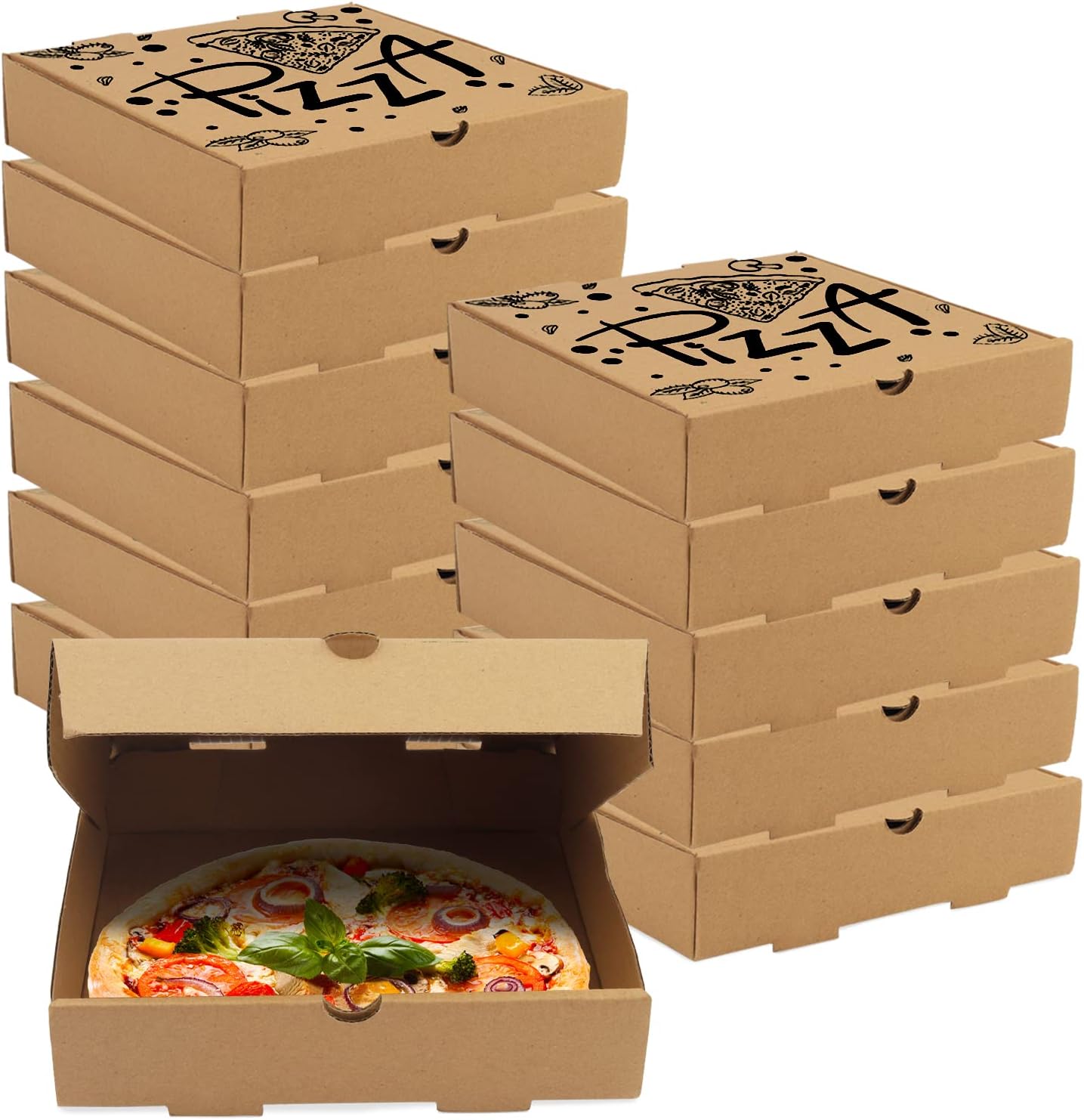 Buy Pizza Boxes,15 Pack Cardboard Pizza Boxes Kraft Corrugated Pizza Boxes Cardboard Boxes Take