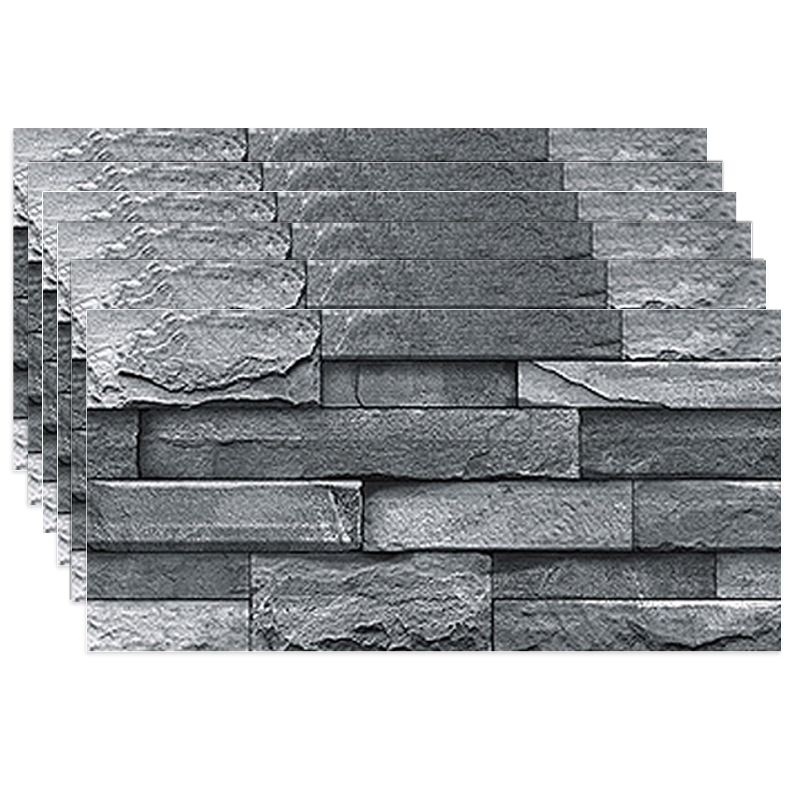 STAYOUNG 6Pieces 3D Wall Panel - PE Foam Self-Adhesive Wallpaper Removable and Waterproof Art Wall Tiles for Living Room TV Wall and Home Decor(30 * 15cm)