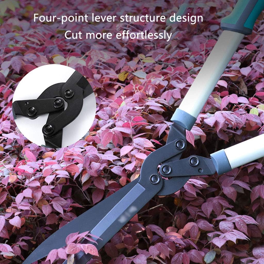 Garden Tool Collection - Hedge Shears for Trimming Borders with Carbon Steel Wavy Blade Aluminum Handle with Soft Rubberized Non-Slip Handle