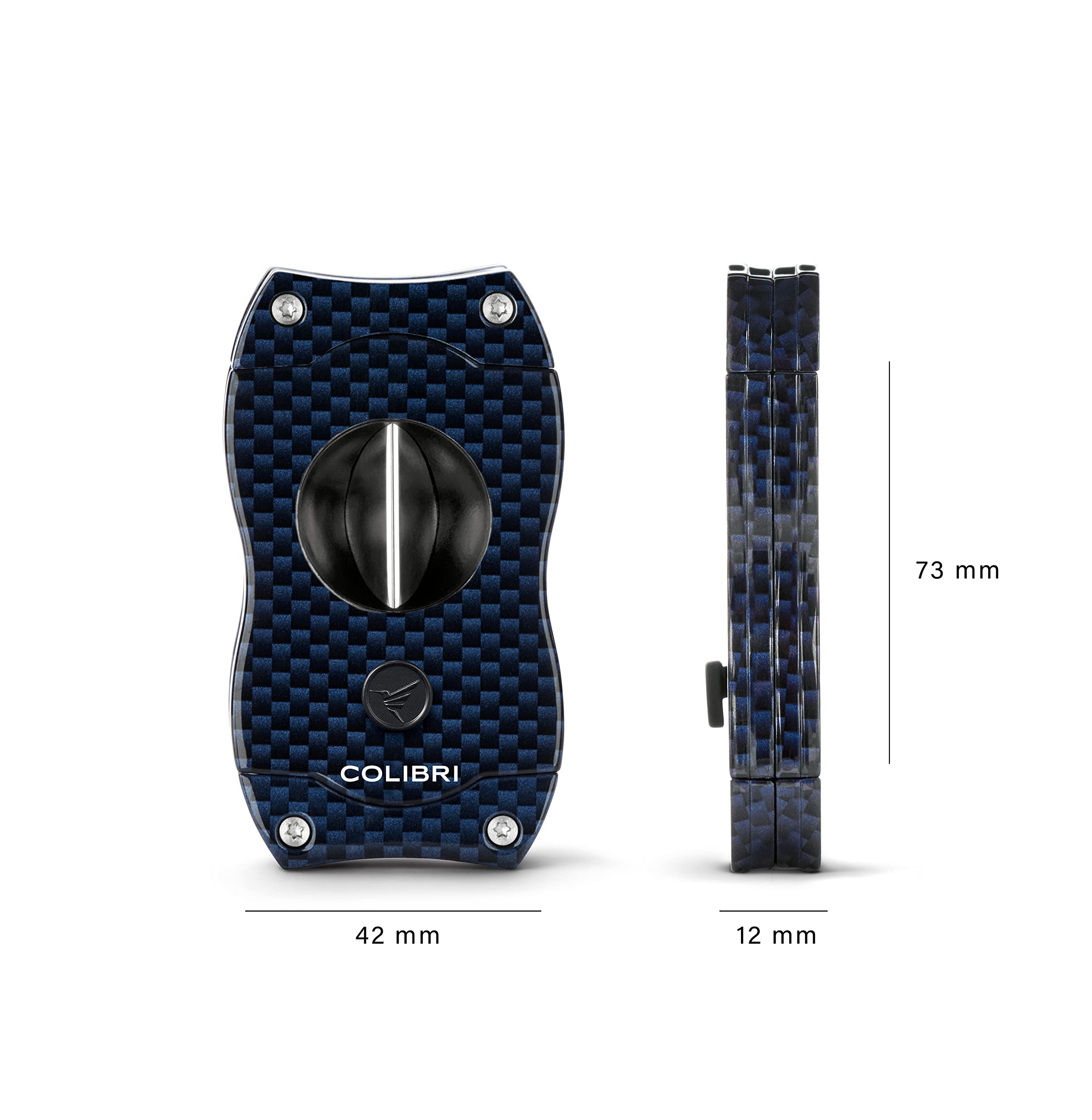 Colibri V-Cut Zigarrenschneider Mit Kohlefaserdruck – Tiefer 7mm V-Schnitt Für Alle Zigarren Bis 60+ Ringmaß
