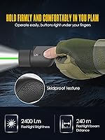 Vista 6 de Combo de luz láser verde de 2400 lúmenes para riel Picatinny y Mlok, luz de rifle con modo momentáneo/estroboscópico