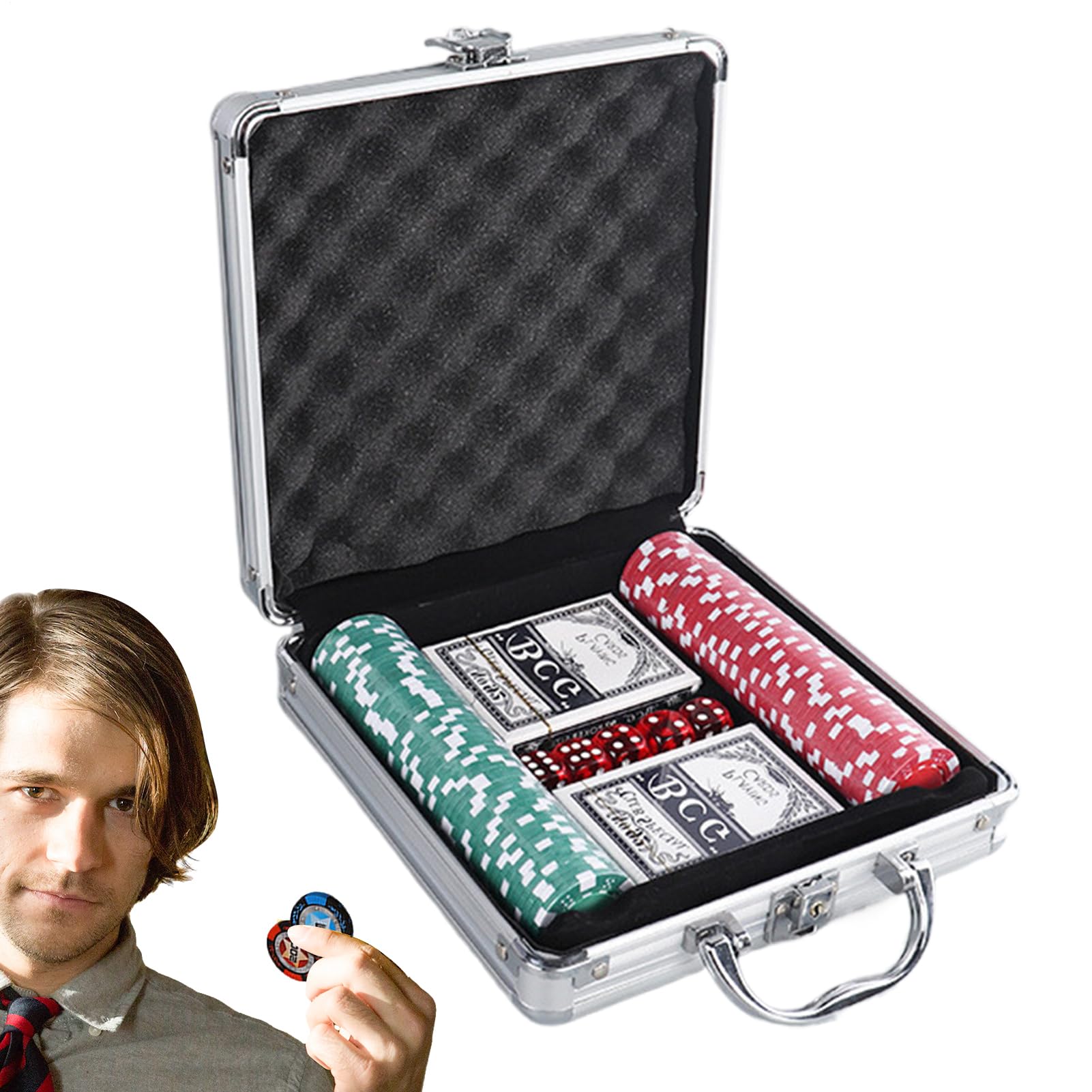 Generico Fiches da poker in - (100/200 conteggi) Nessun indicatore di