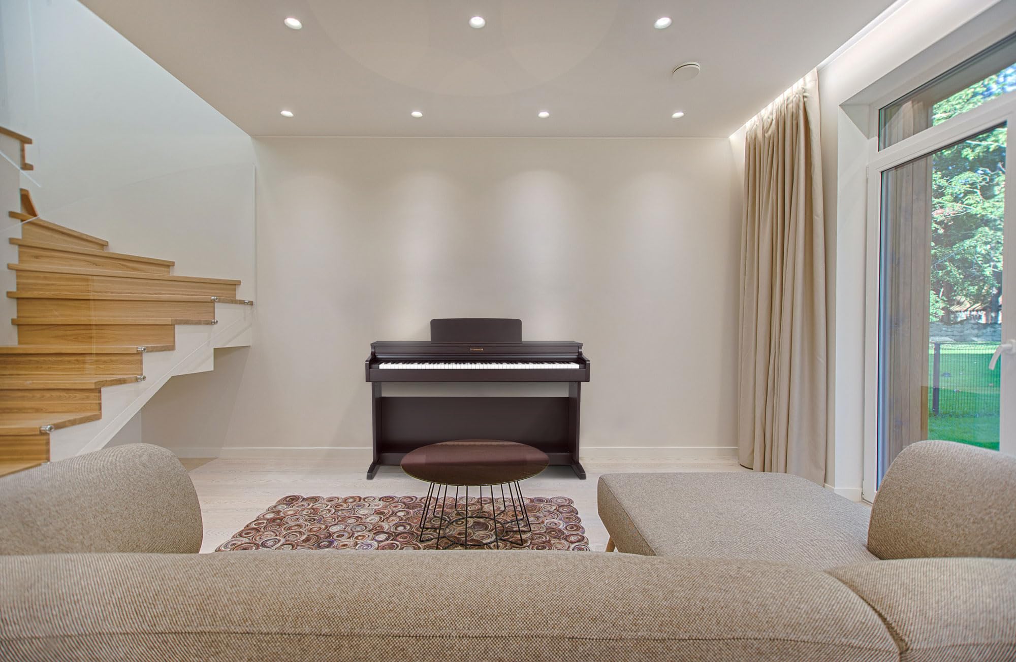 DP-321 RW Digitalpiano - 88 Tasten mit Hammermechanik - Ebony/Ivory Touch - Bluetooth Audio/MIDI - Set inkl. Klavierbank, Kopfhörer und Schule - Rosenholz