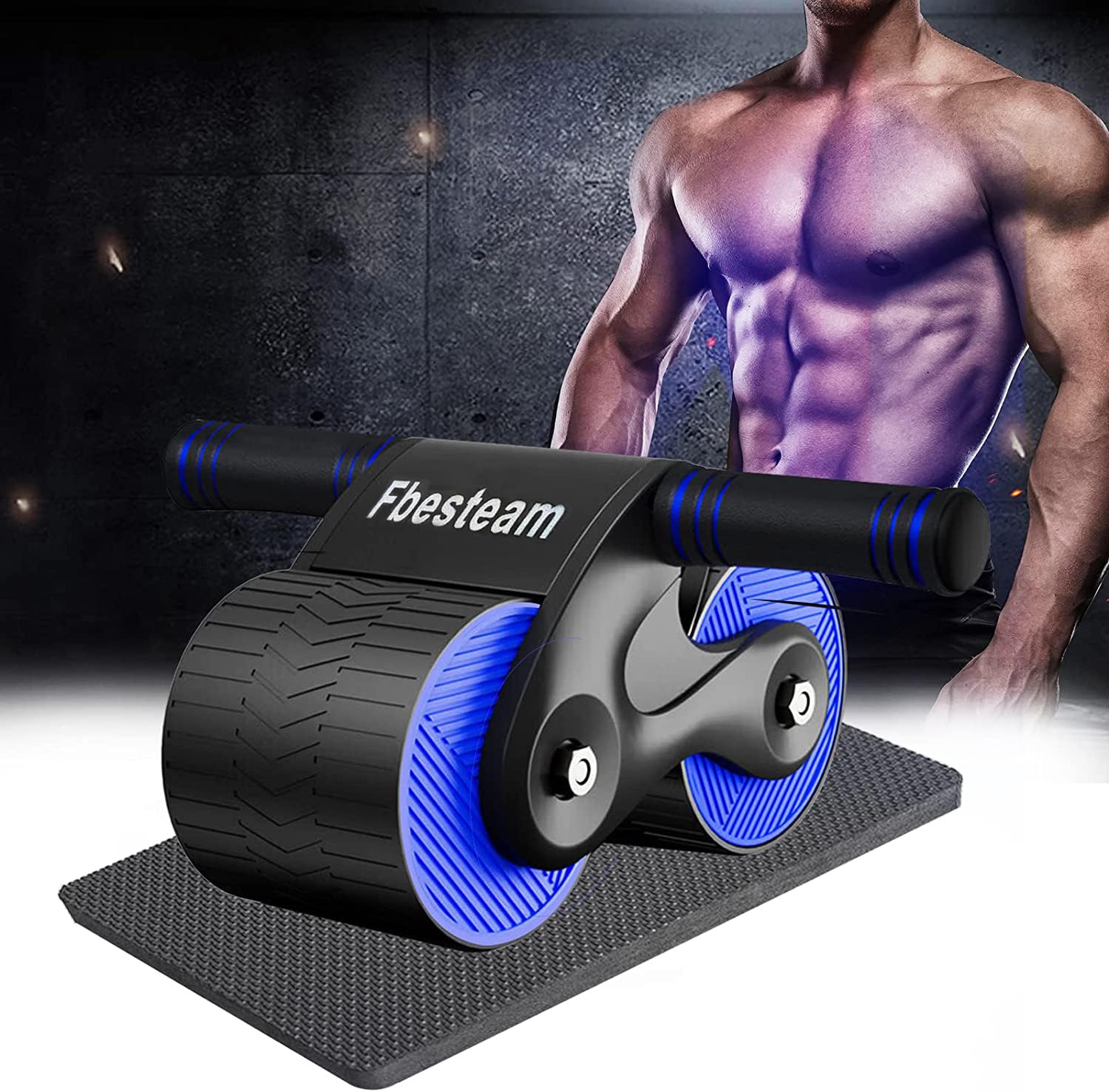 Automatic Rebound Abdominal Wheel: Ab Wheel Roller for Core Workout Exercise Equipment Kit with Knee Mat, Abs Fitness Roller for Abs Workout Training Muscle Strength at Home Gym