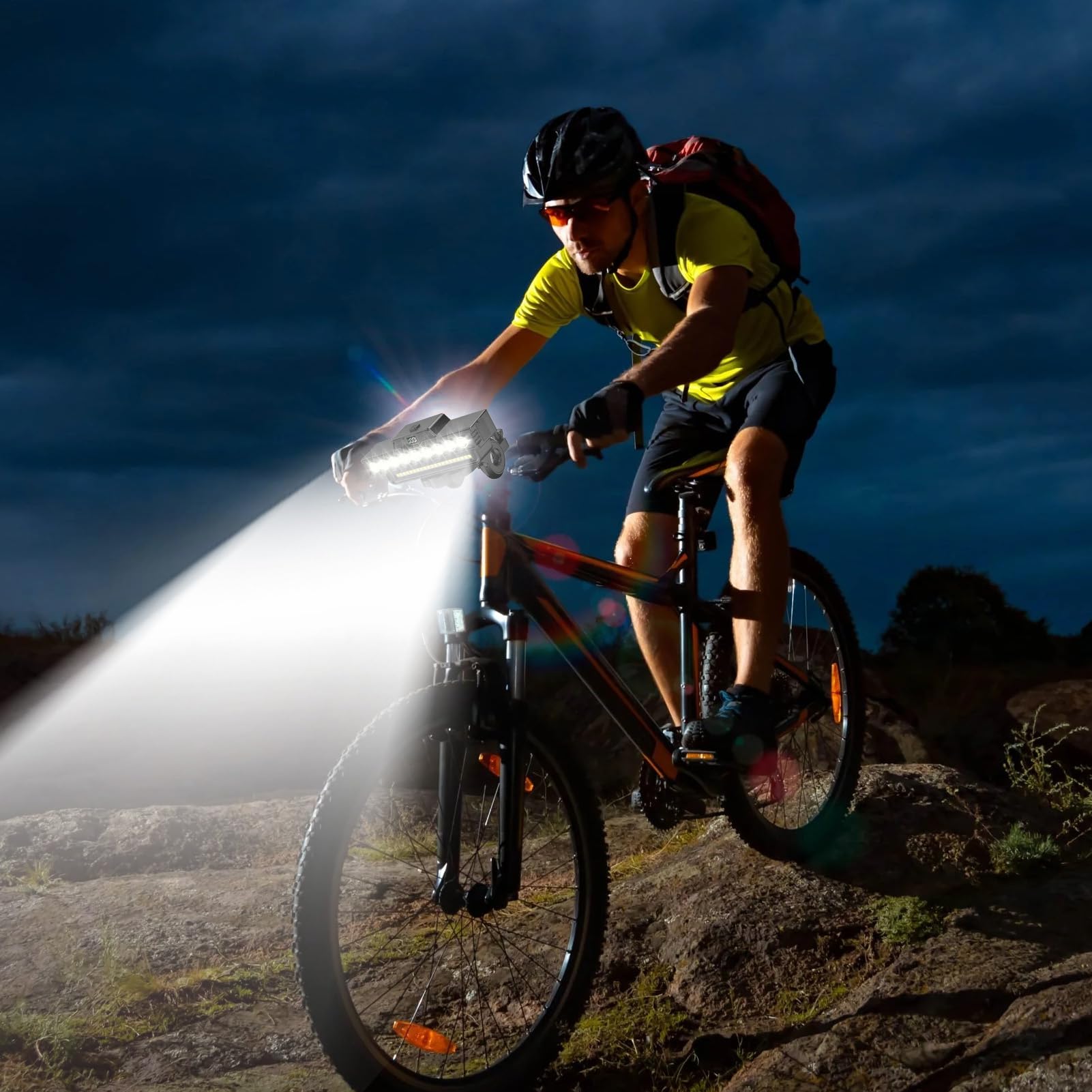 Luz Delantera para Bicicleta,Faro Impermeable para Bicicleta con Bocina - Alto Brillo para Senderismo Y Rutas De Aventura