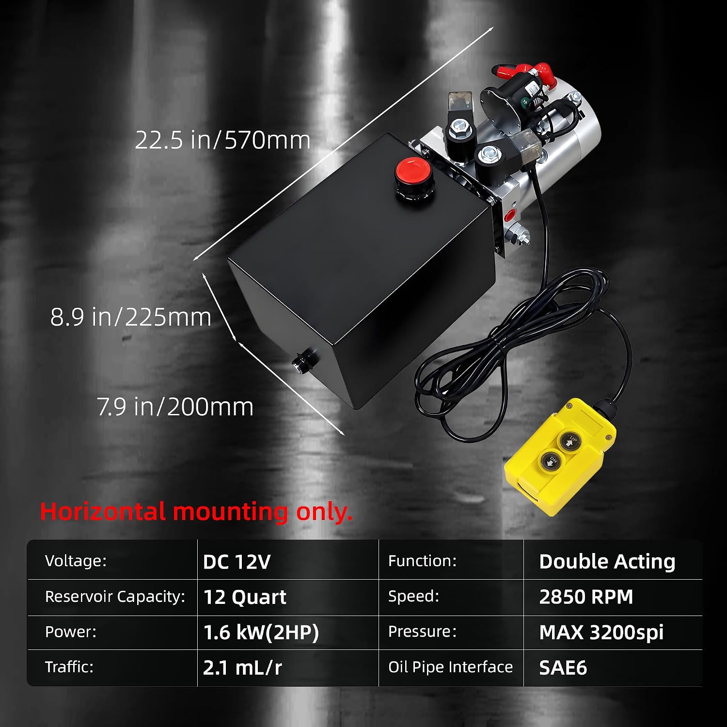 15 Quart Hydraulic Power Unit Single Acting Hydraulic Pump for Dump Trailer