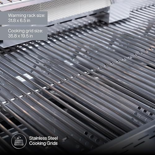 Miniatura 6 de Spire Parrilla premium con cabezal integrado, 6 quemadores con quemador trasero, parrilla de propano convertible a gas natural, cabezal de parrilla