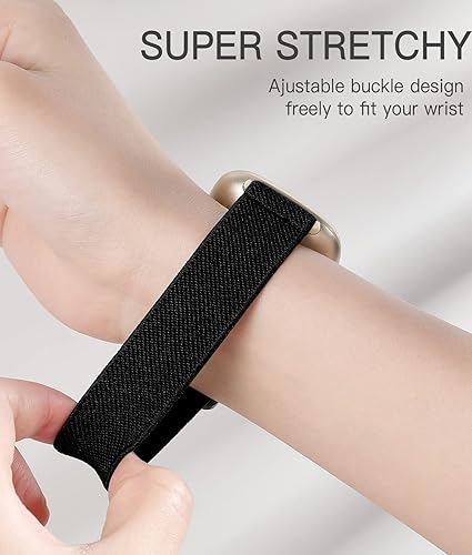 Miniatura 4 de Paquete de 10 correas para Fitbit Versa 3/Fitbit Versa 4 Band/Fitbit Sense bandas para hombres y mujeres, correa elástica ajustable de nailon