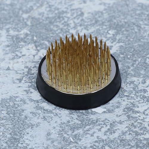 Miniatura 7 de EXCEART Soporte para ramos de rana, aguja de cobre, organizador de flores, alfiler, rana puntiaguda redonda con guantes de goma, suministros de