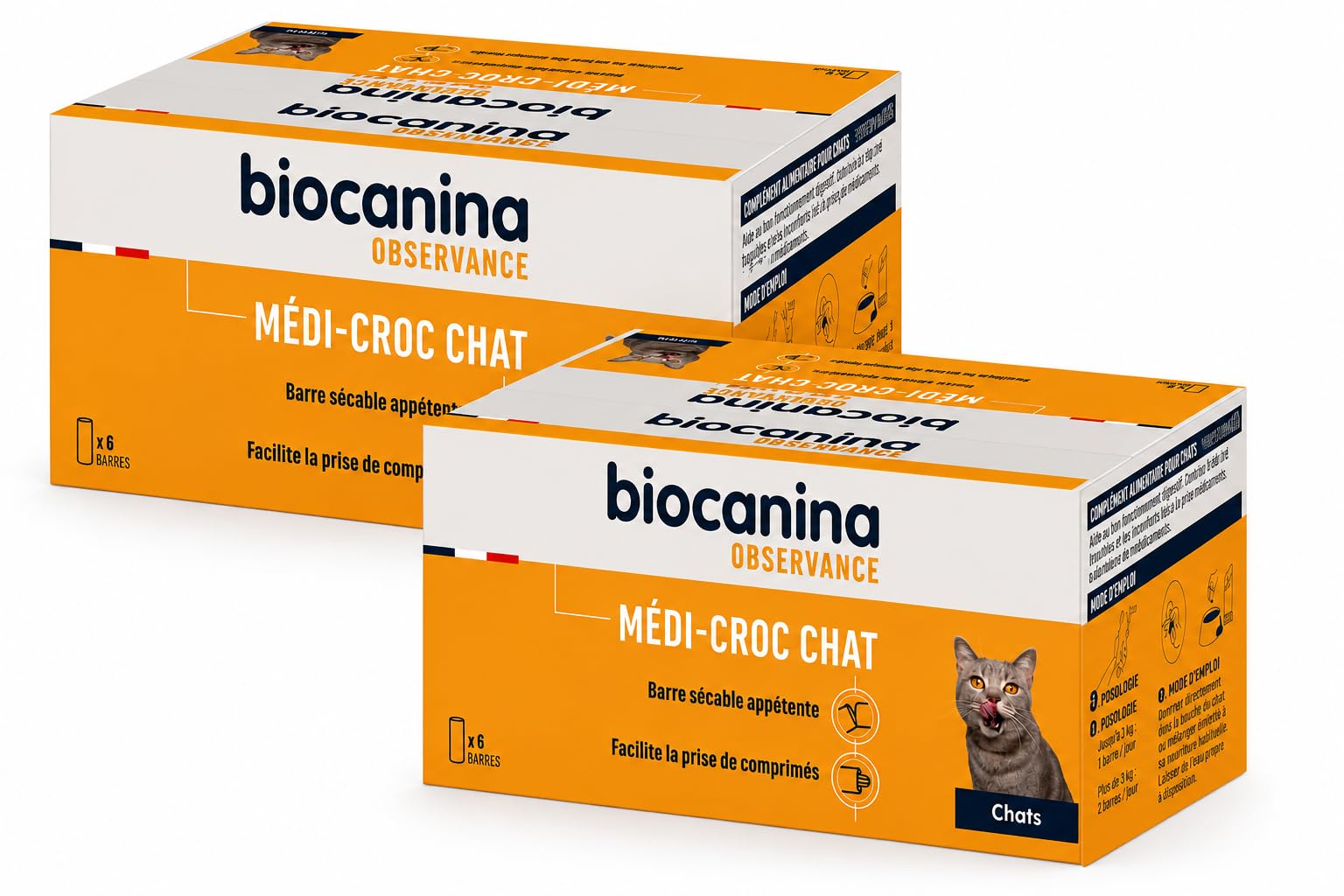 Médi-Croc Chat Lot de 2 x6 Barres Sécables Appétentes pour Chats