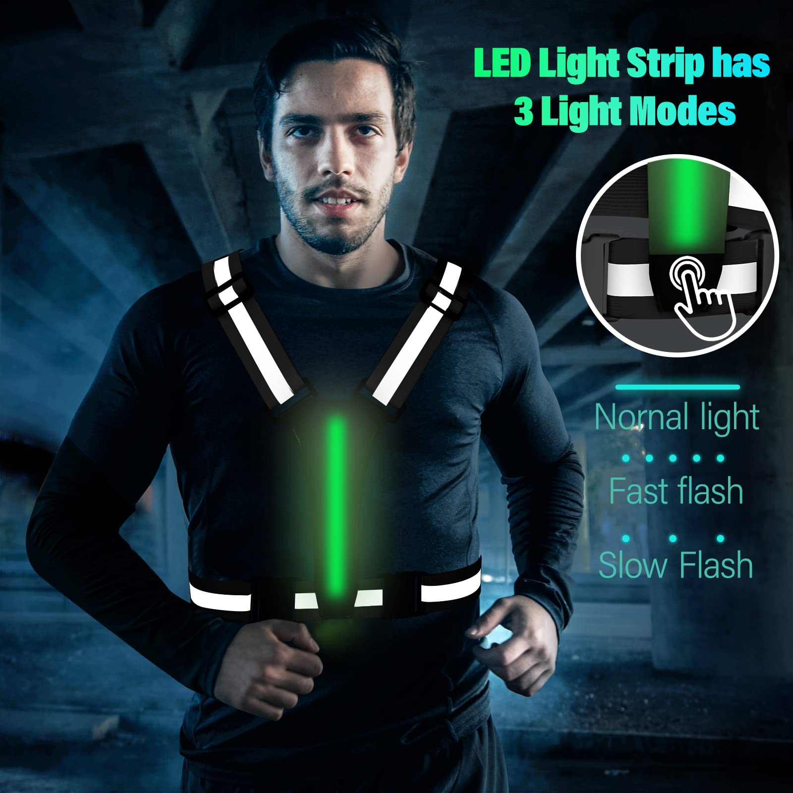 LED Running Vest, High Visibility Reflective Vest For