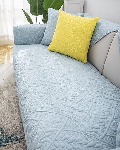 Miniatura 6 de vctops Funda de sofá bordada de algodón acolchada para sofá modular, funda antideslizante para perros, gatos y mascotas, para sofá biplaza, sillón