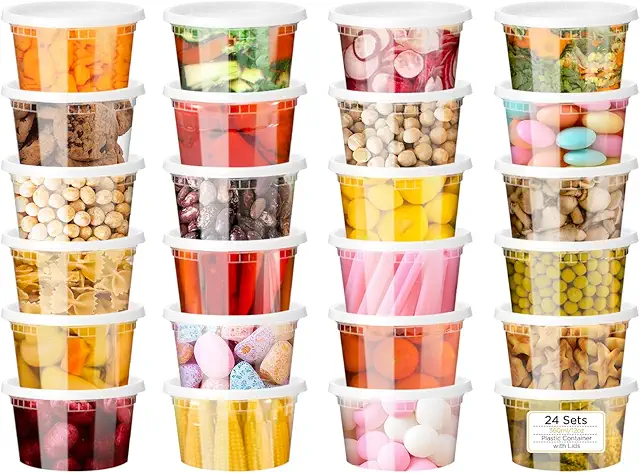 Boîte Congélation Réutilisable VINATO 24 pièces 360ml Hermétique Micro-Ondes