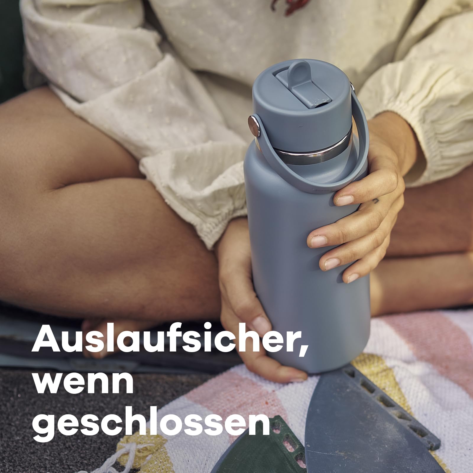 Hydro Flask – Wide Flex Straw Cap 946 ml (32 oz) Flasche – Edelstahl, auslaufsicherer Strohhalm, spülmaschinenfest – Isoliert, 24 Std. kalt – Weithals, eiswürfelfreundlich – Birch