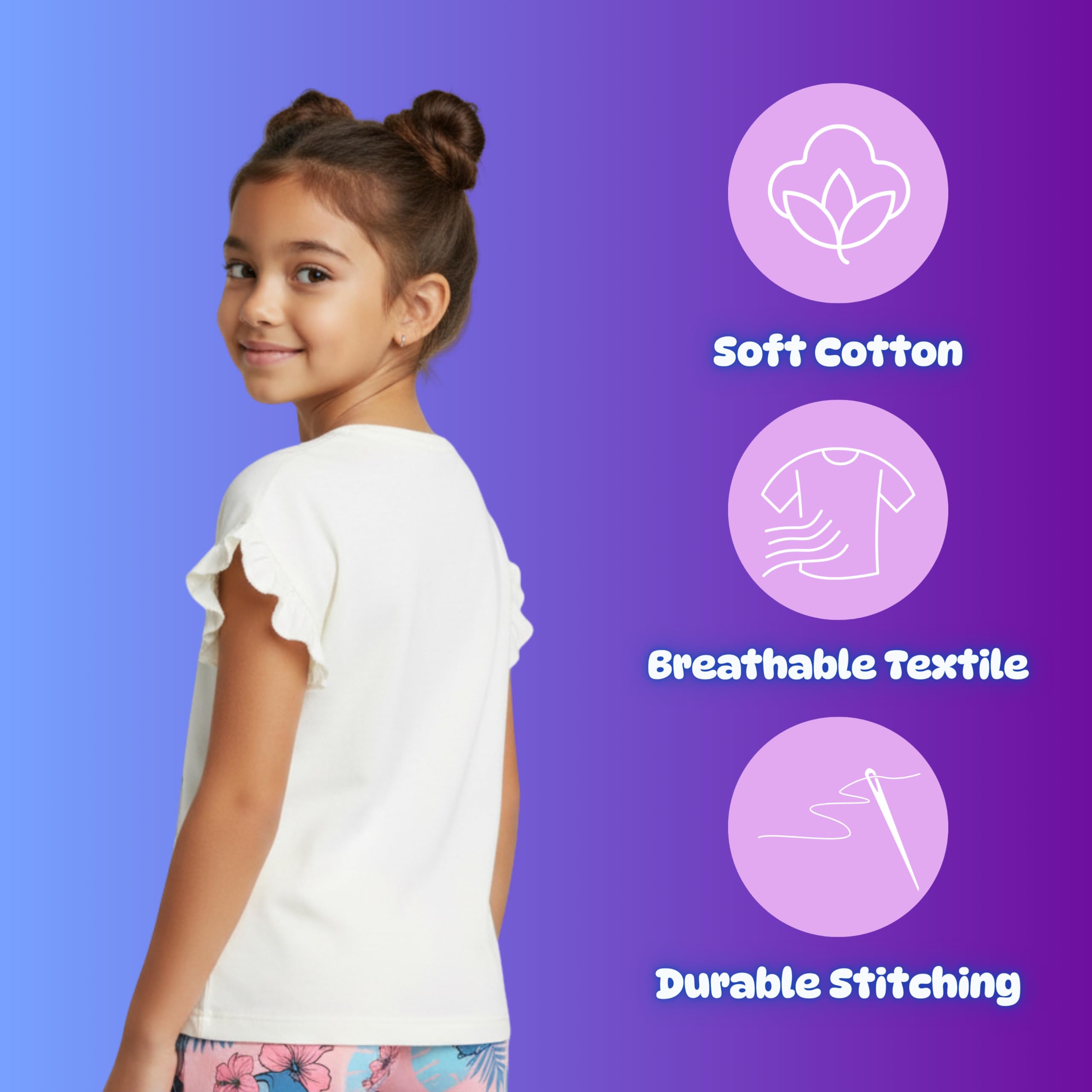 Disney Stitch Pijamas para Niña, 'Hawaiian Dream' Camiseta Manga Corta y Pantalon Corto Algodon, Tallas 3 a 8 Años