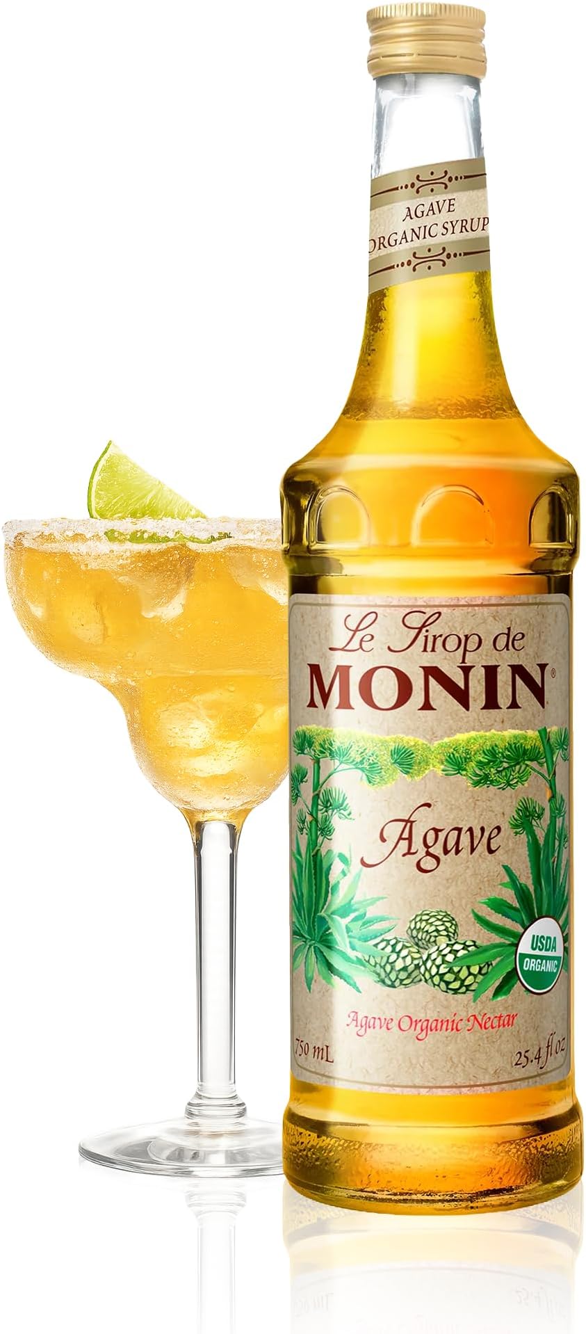 Monin - Organic Agave Syrup, Sweet and Full Flavor, Great for Any Beverage, Gluten-Free, Non-GMO (750 ml)